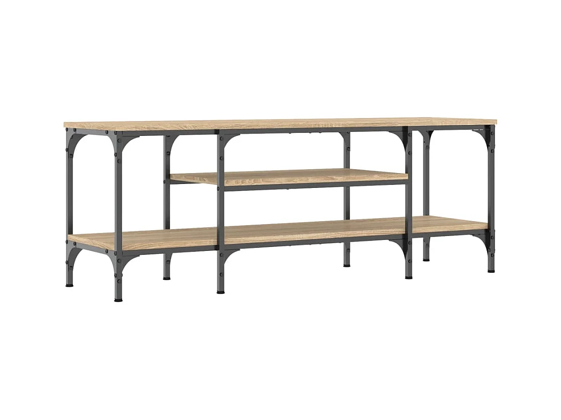 Meuble TV chêne sonoma 121x35x45 cm bois d'ingénierie et fer
