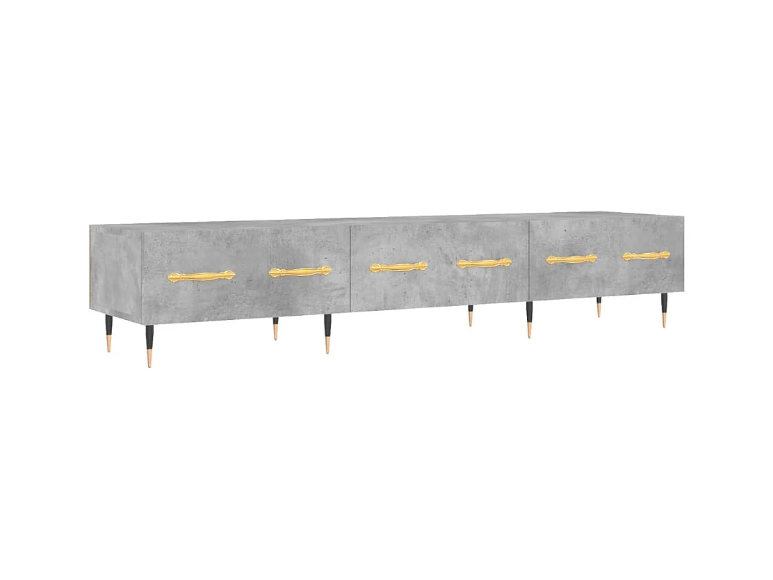 Meuble TV gris béton 150x36x30 cm bois d'ingénierie