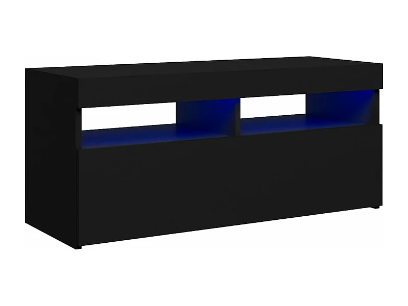Móvel de TV com luzes LED 90x35x40 cm preto