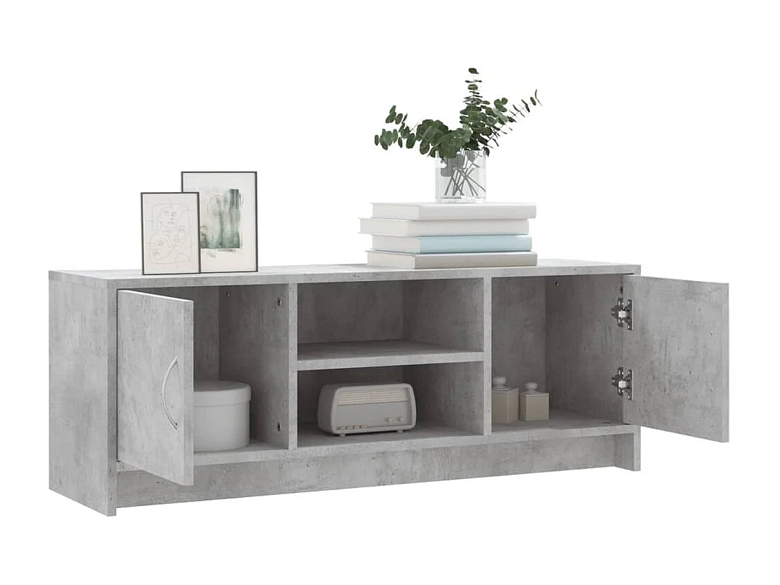 Tv-meubel 102x30x37,5 cm bewerkt hout betongrijs