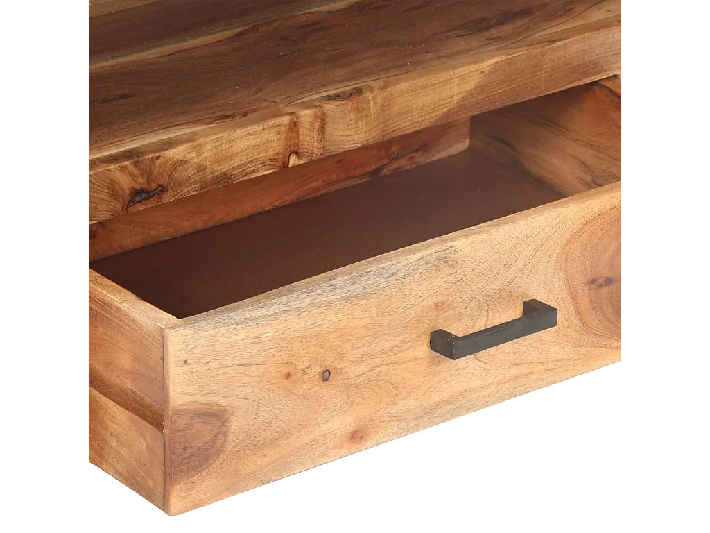 Meuble TV 120x35x45 cm Bois massif avec finition miel