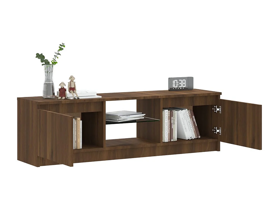 Meuble TV avec lumières LED chêne marron 120x30x35,5 cm