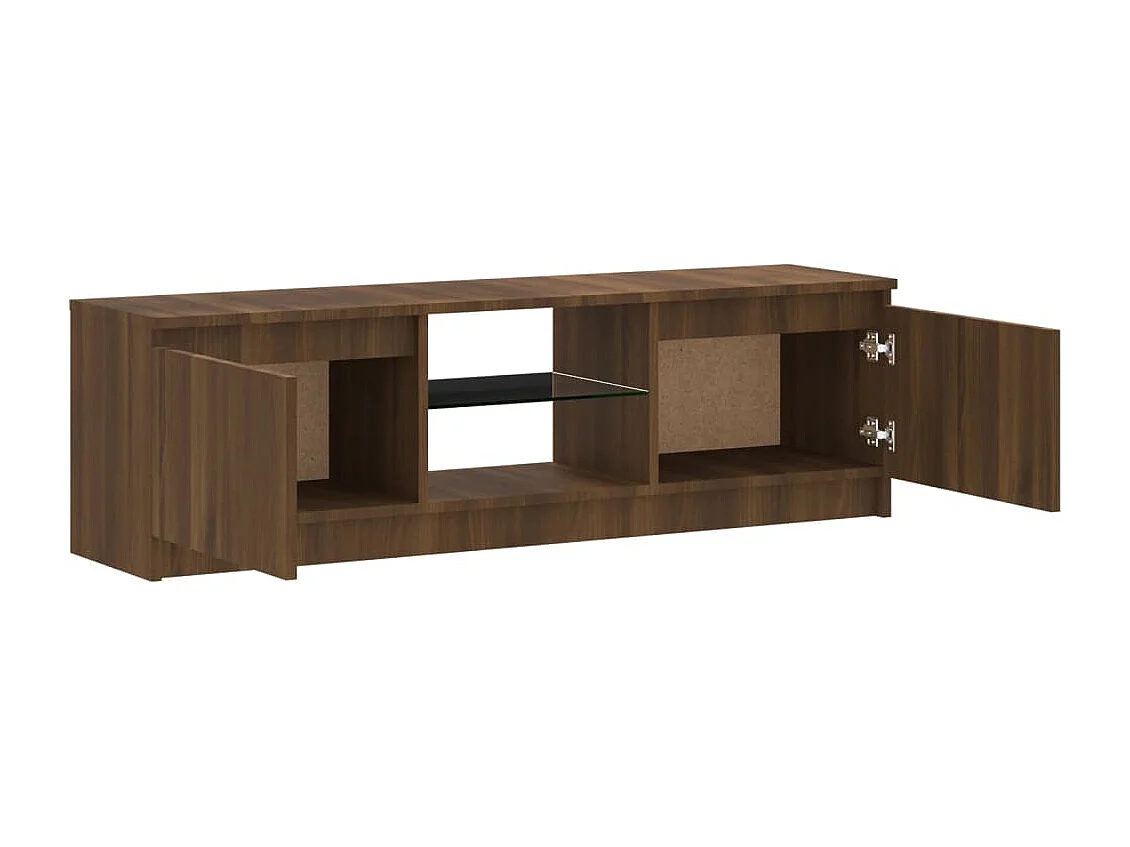 Meuble TV avec lumières LED chêne marron 120x30x35,5 cm