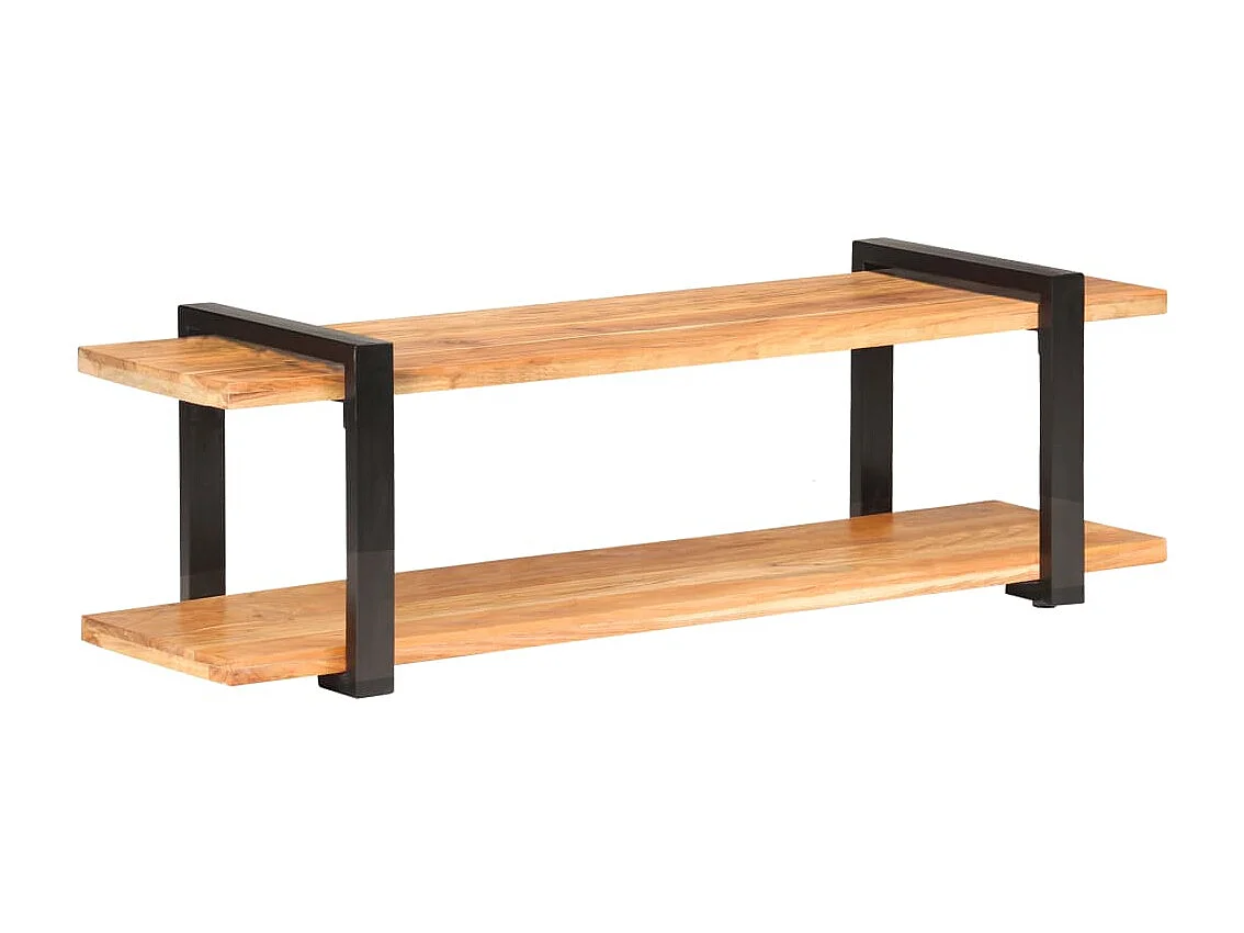 Mueble para TV de madera maciza de acacia 130x40x40 cm