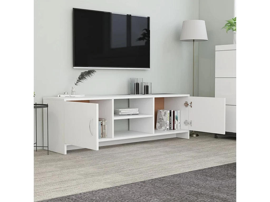 Meuble TV Blanc 120 x 30 x 37,5 cm Bois d'ingénierie