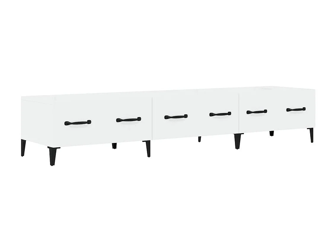 Meuble TV Blanc brillant 150x34,5x30 cm Bois d'ingénierie