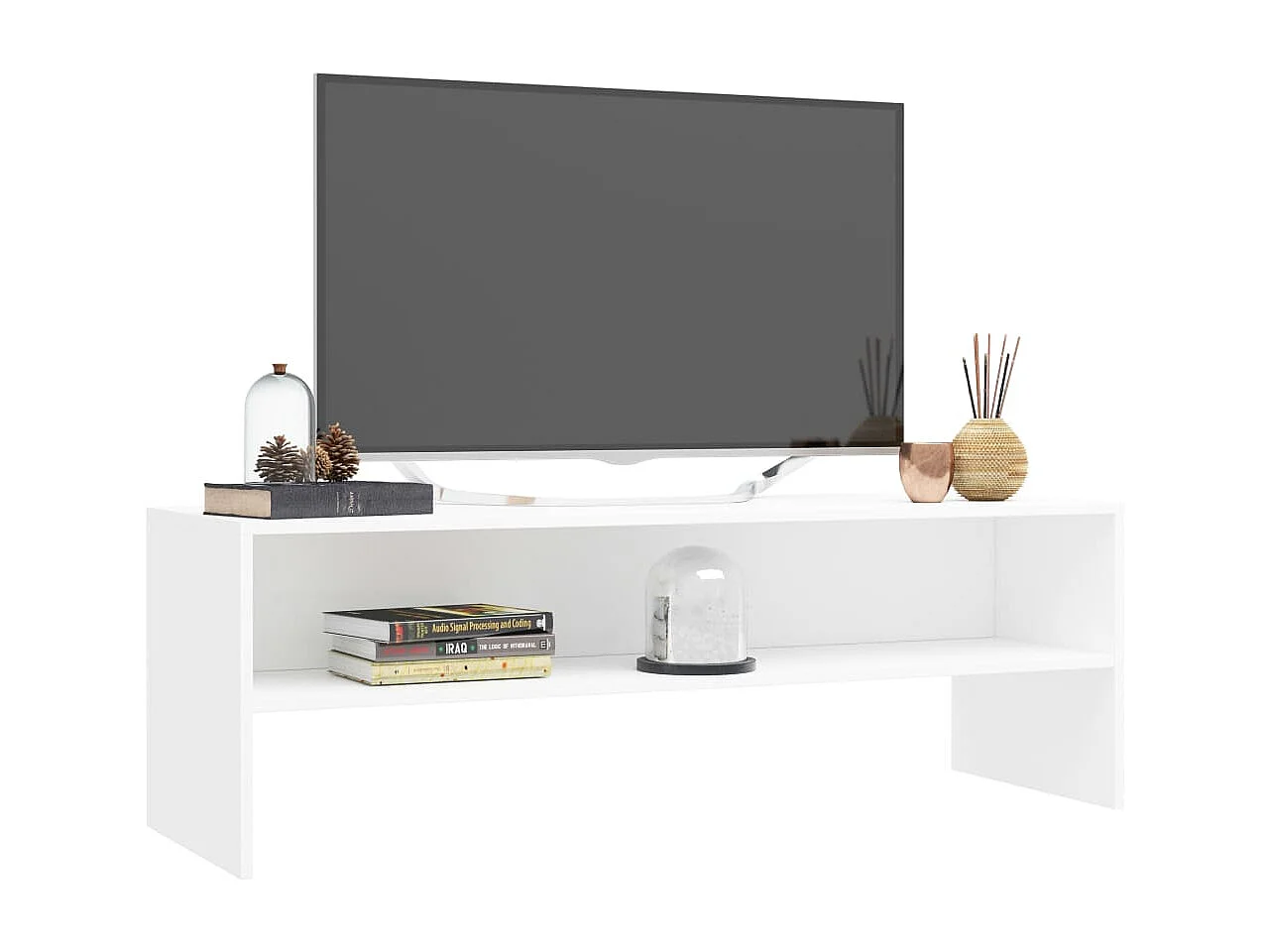 Meuble TV Blanc 120x40x40 cm Bois d'ingénierie
