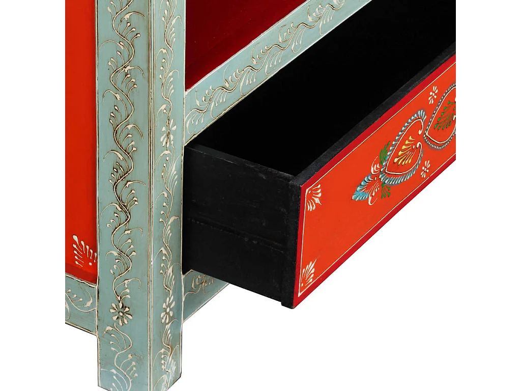 Meuble TV Bois de manguier massif Peint à la main