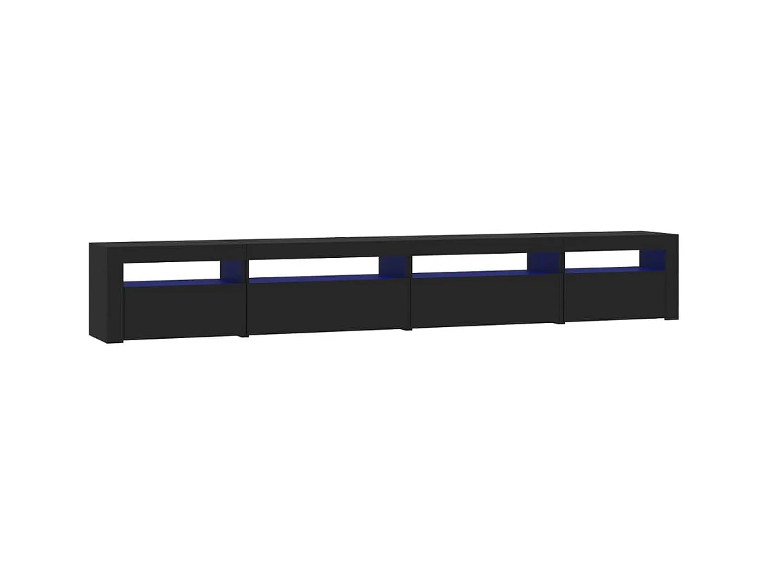 Meuble TV avec lumières LED Noir 270x35x40 cm