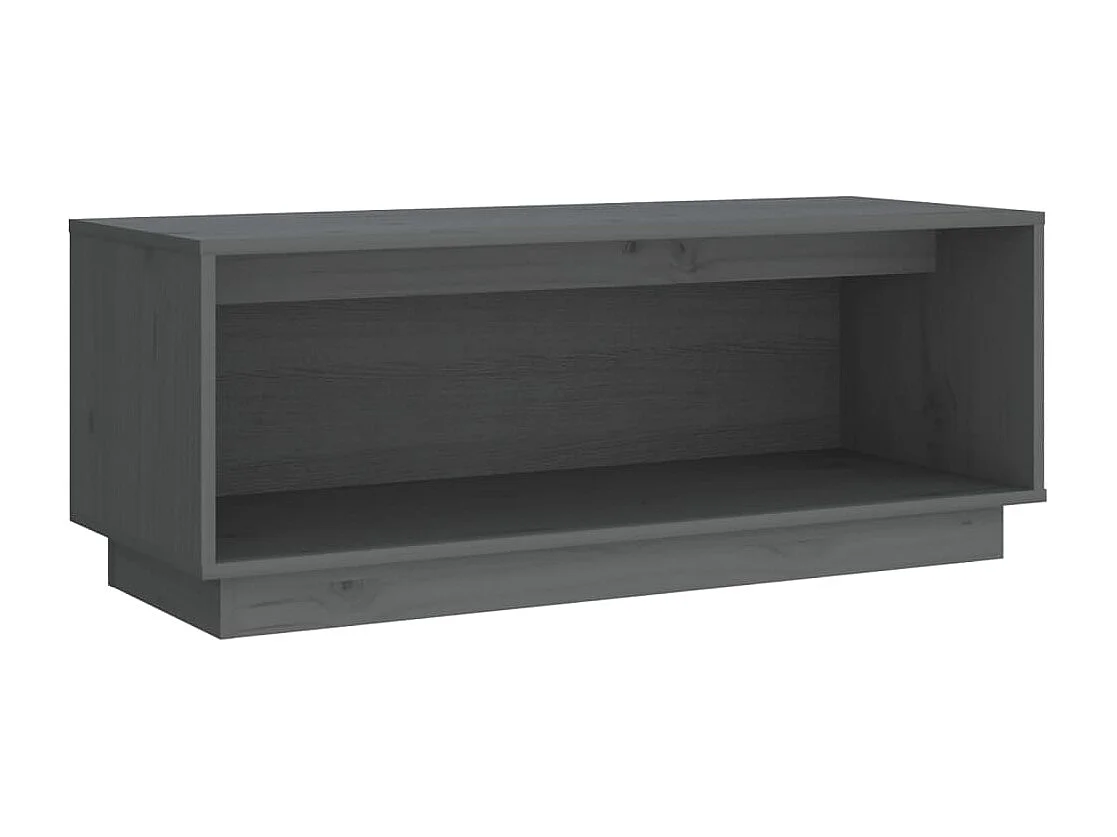 Mueble de TV de madera maciza de pino gris 90x35x35 cm