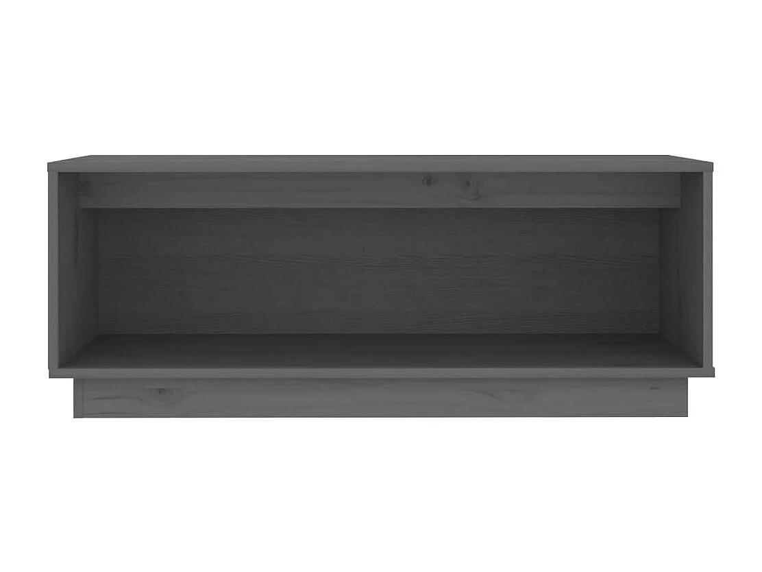 Mueble de TV de madera maciza de pino gris 90x35x35 cm