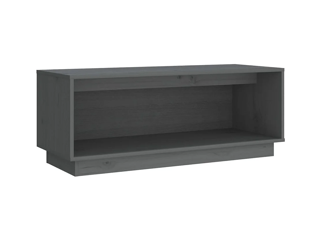 Meuble TV Gris 90x35x35 cm Bois de pin massif