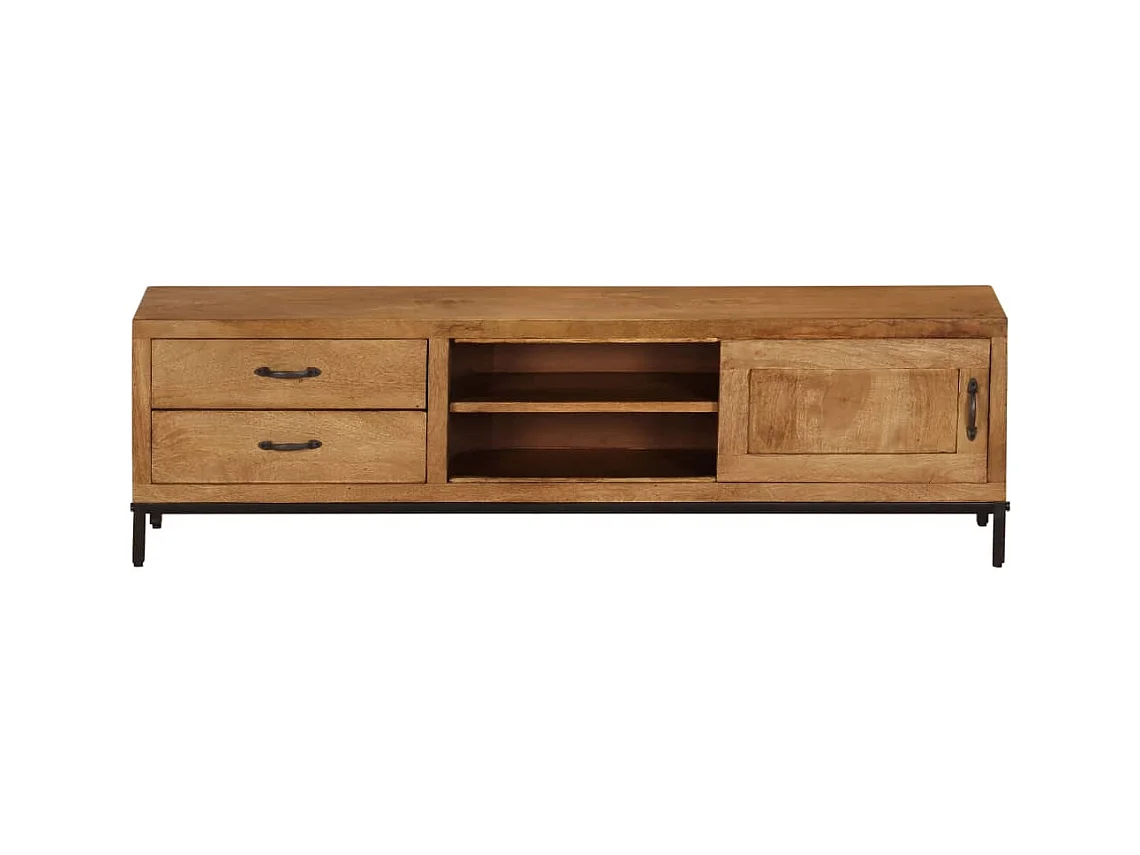 Meuble TV Bois de manguier massif 140 x 30 x 40 cm