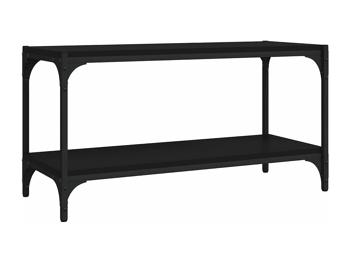 Meuble TV Noir 80x33x41 cm Bois d'ingénierie et acier