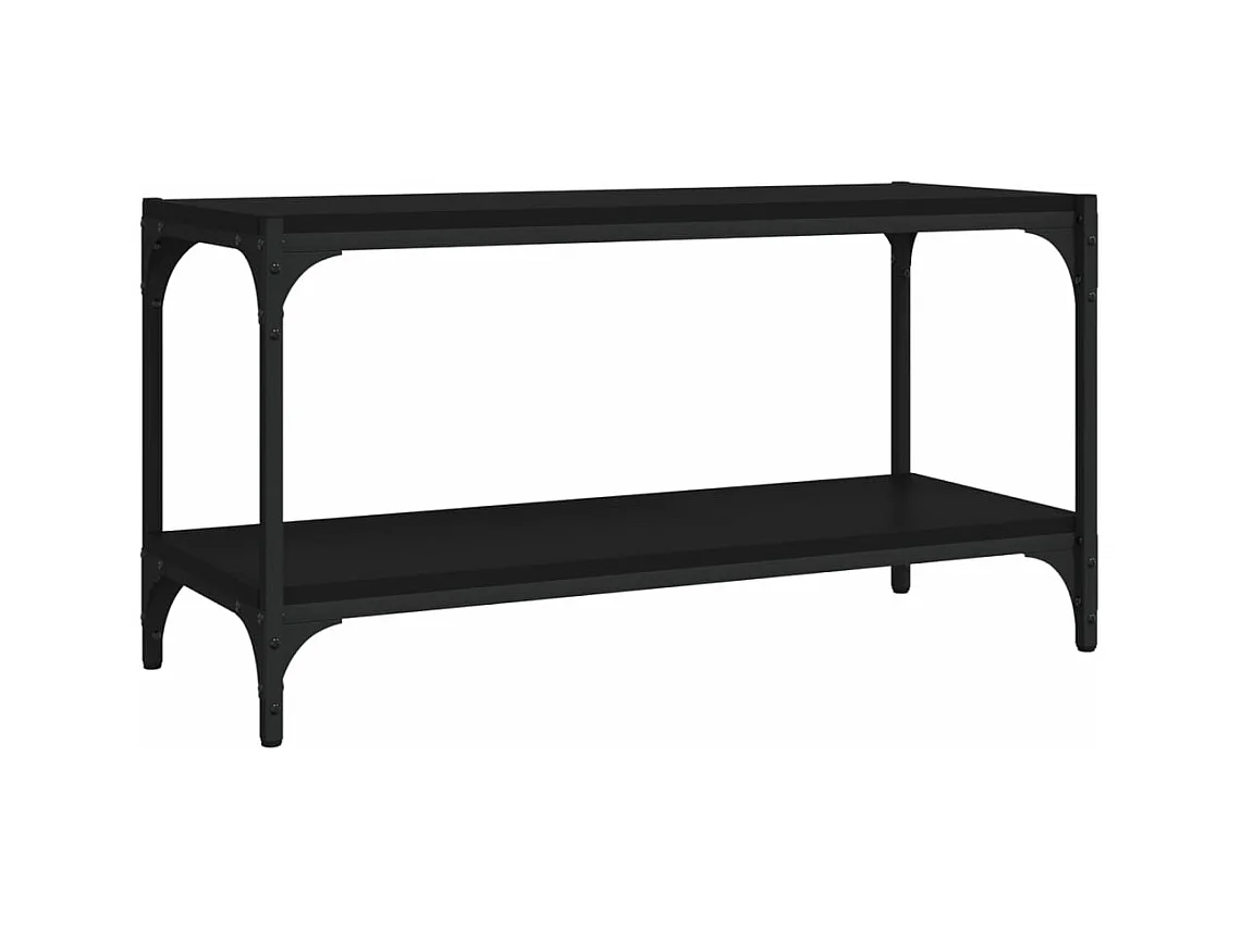 Meuble TV Noir 80x33x41 cm Bois d'ingénierie et acier