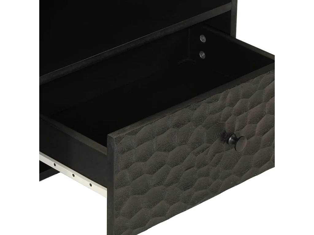 Móvel de TV 80x33x46 cm madeira de mangueira maciça preto