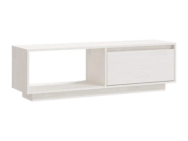 Tv-meubel 110x30x33,5 cm massief grenenhout wit