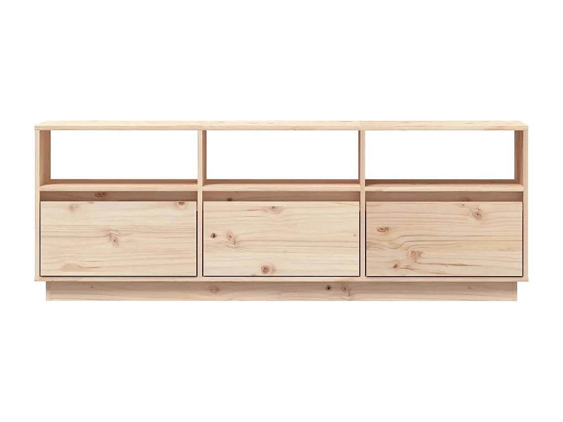 Mueble de TV de madera maciza de pino 140x37x50 cm