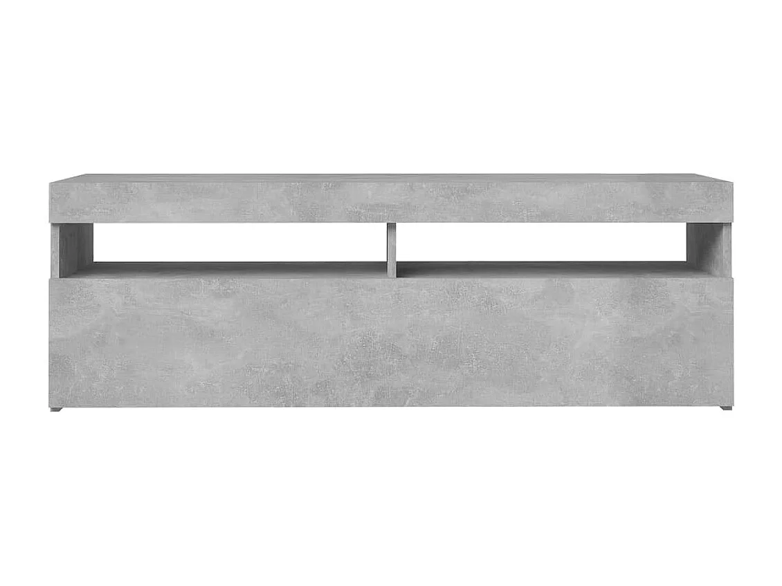 Meuble TV avec lumières LED gris béton 120x35x40 cm