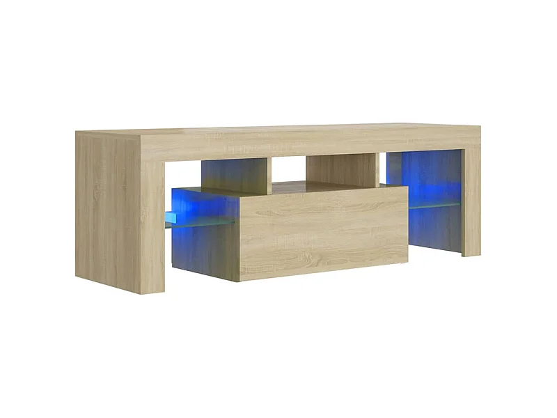 Móvel de TV com luzes LED 120x35x40 cm carvalho sonoma