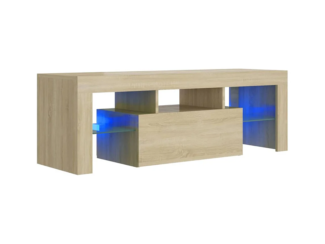 Meuble TV avec lumières LED chêne sonoma 120x35x40 cm