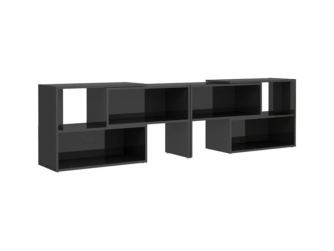 Meuble TV Gris brillant 149x30x52 cm Aggloméré