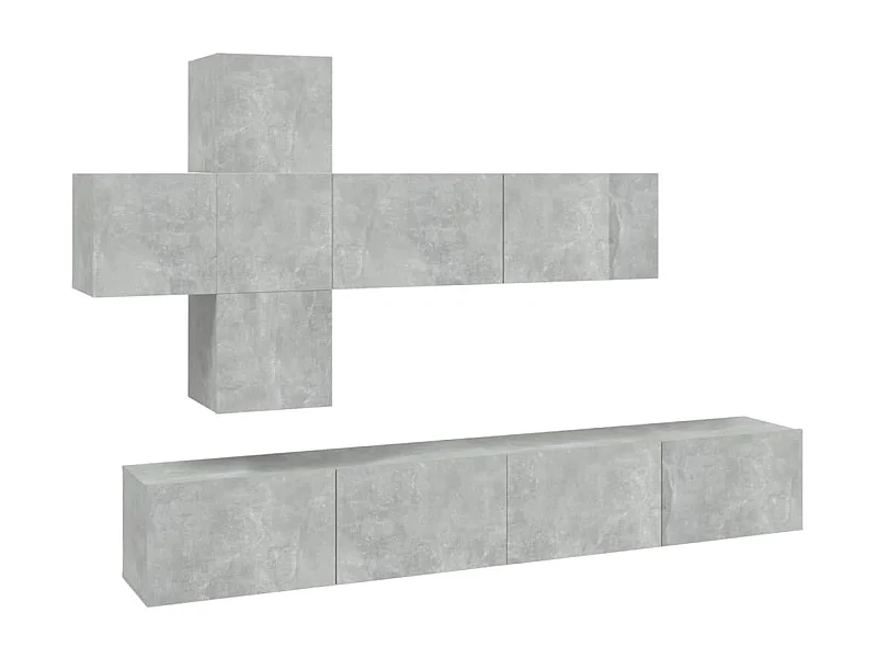 Ensemble de meubles TV 7 pièces Gris béton Bois d'ingénierie