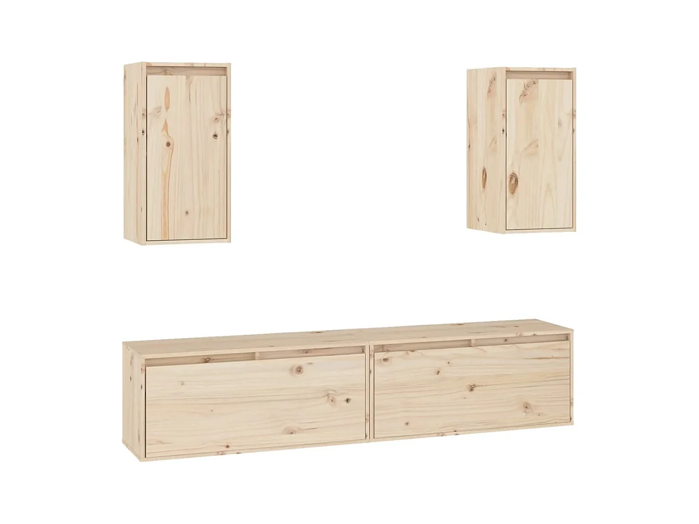 Meubles TV 4 pièces Bois massif de pin