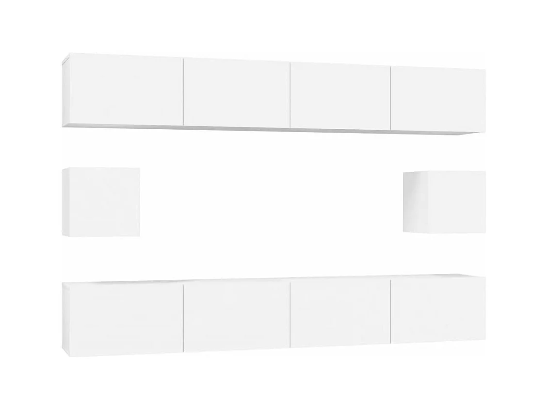 Ensemble de meubles TV 6 pièces Blanc Bois d'ingénierie