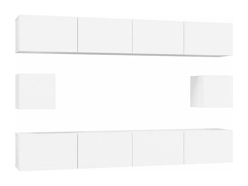 Ensemble de meubles TV 6 pièces Blanc Bois d'ingénierie