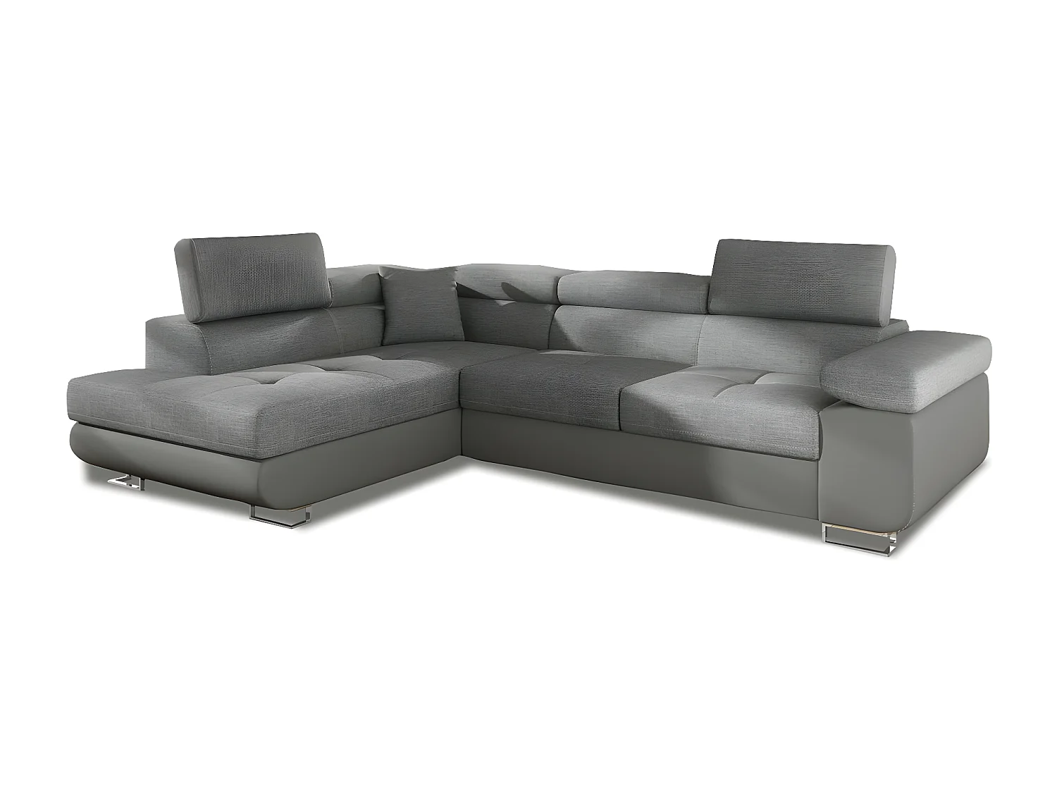 Canapé d'angle gauche convertible Marius Gris