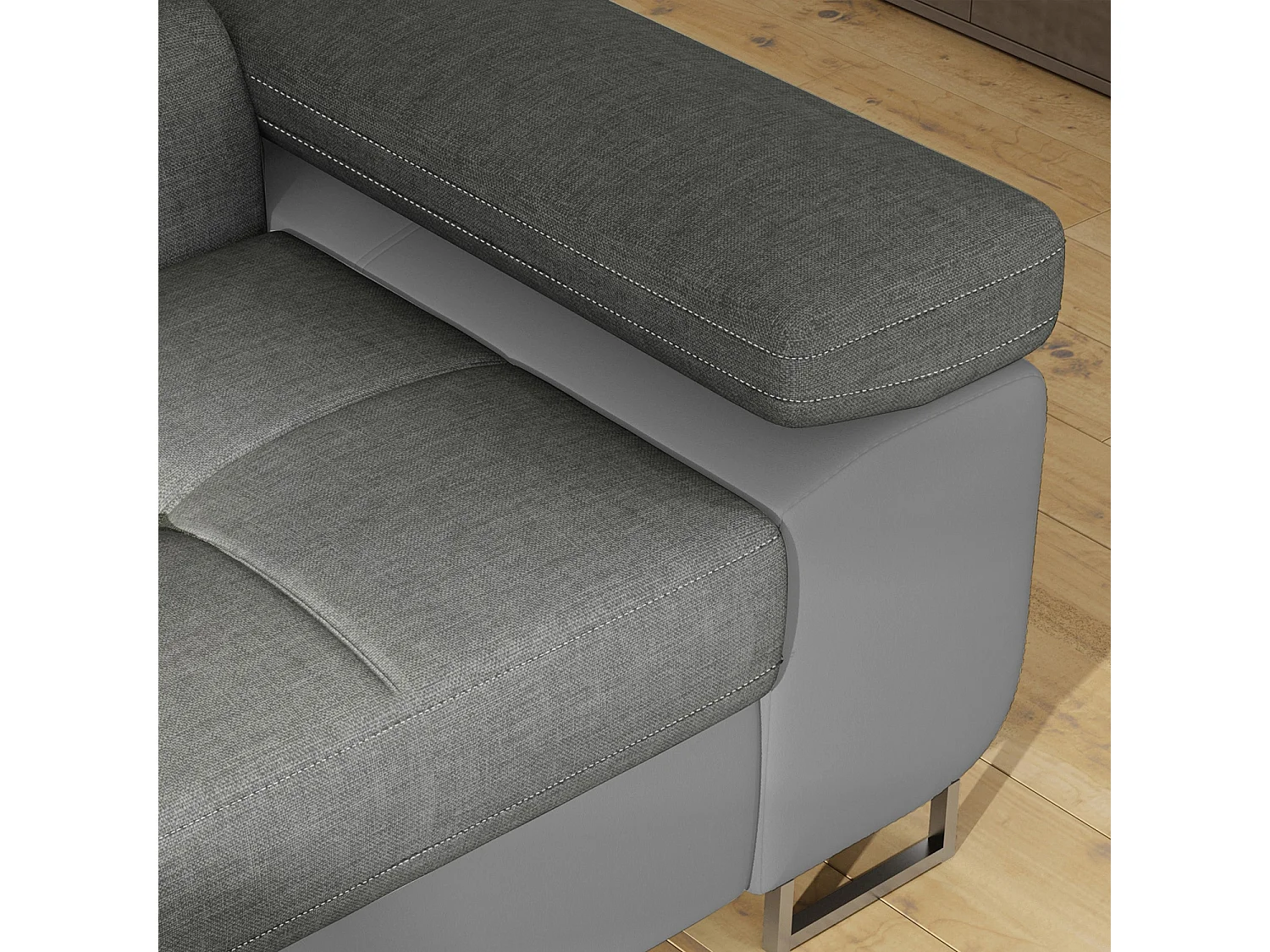 Canapé d'angle gauche convertible Marius Gris