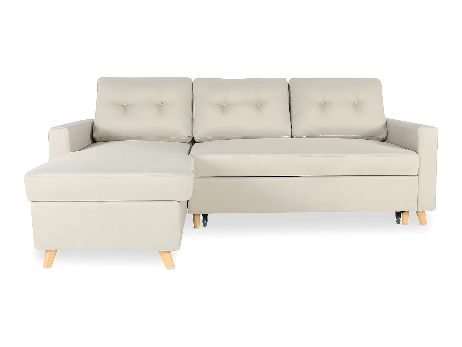 Canapé d'angle convertible réversible Falko Tissu Beige