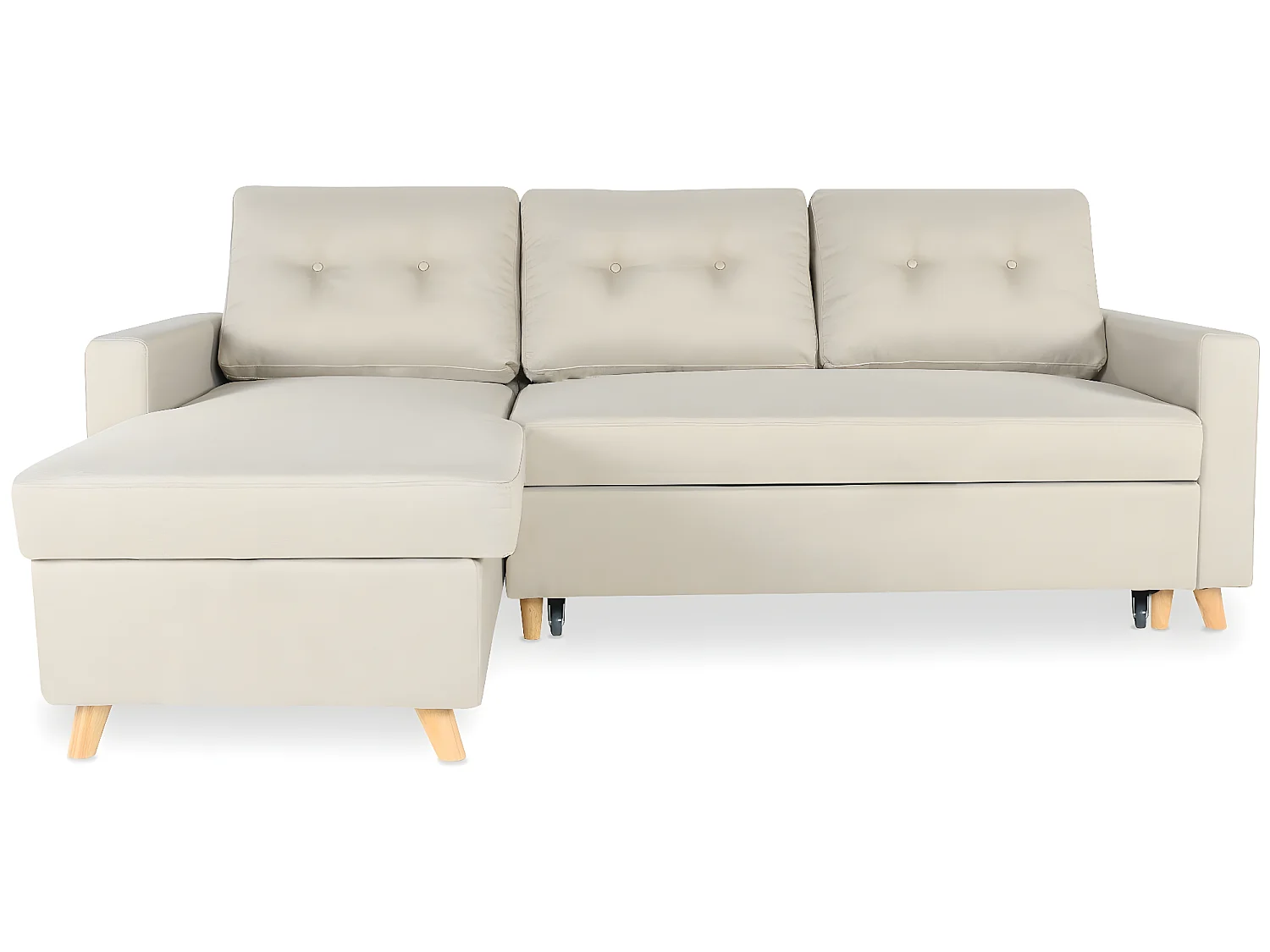 Canapé d'angle convertible réversible Falko Tissu Beige