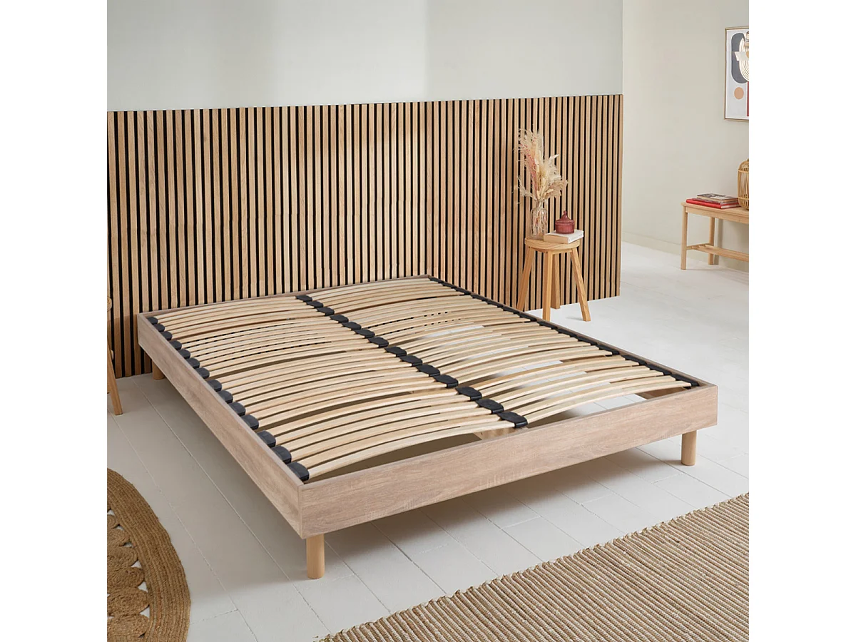 Sommier à lattes en KIT- Bois - Couleur naturelle 90x200 CM