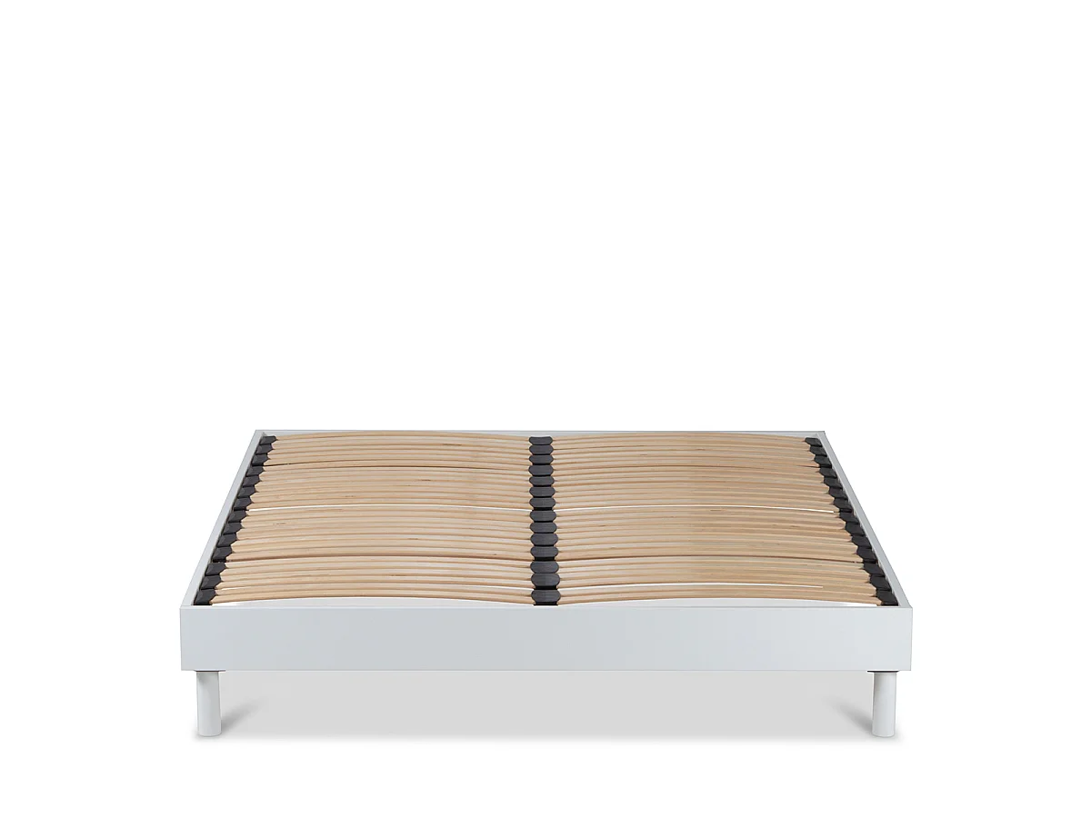 Sommier en kit à lattes couleur bois naturel 90x200