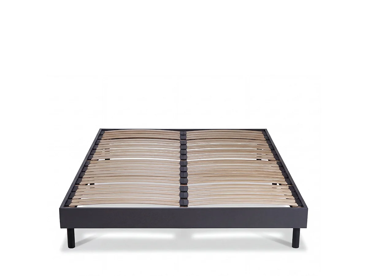 Sommier en kit à lattes couleur bois naturel 90x200