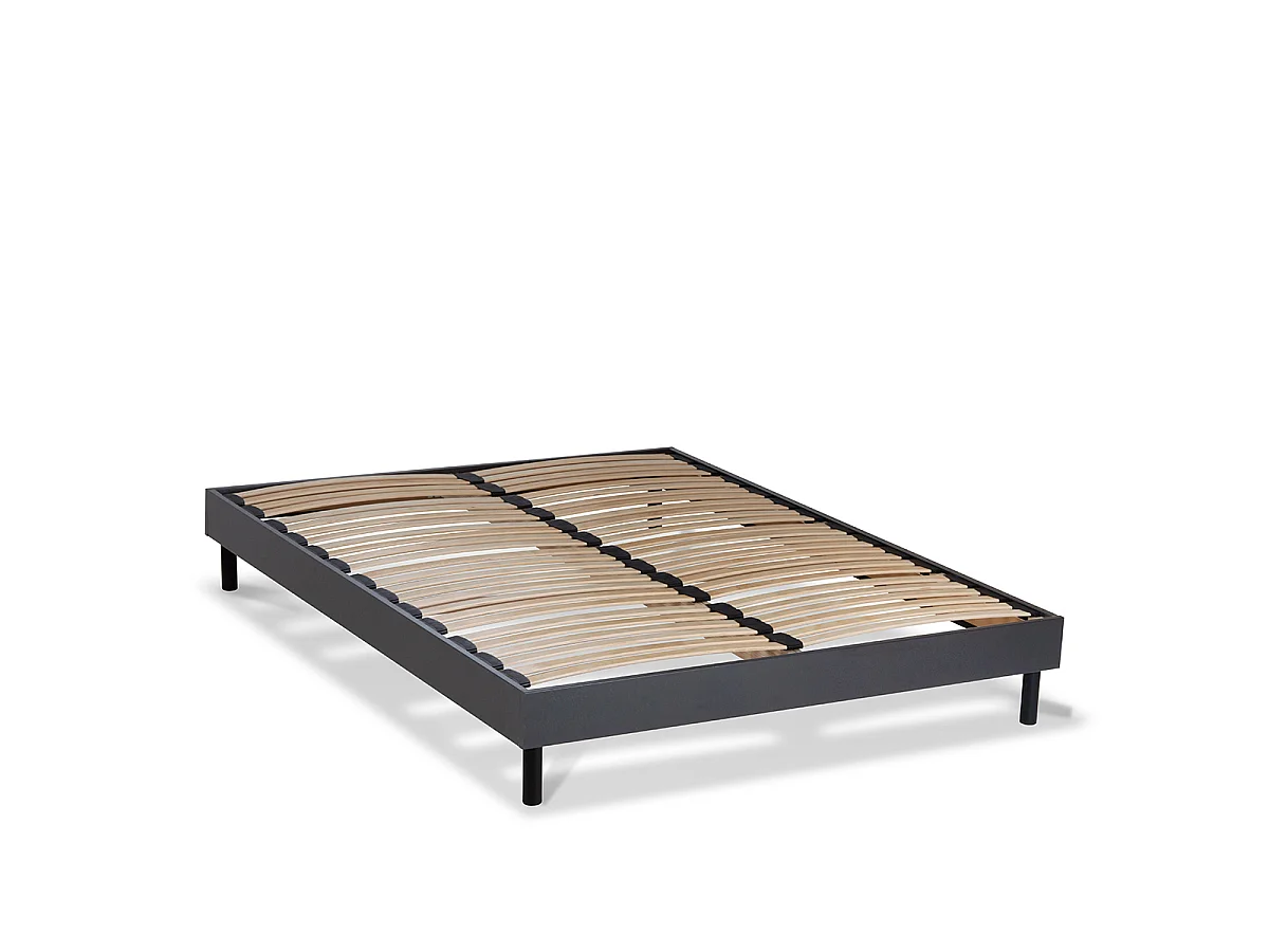 Sommier en kit à lattes couleur bois naturel 90x200