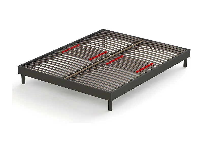 Sommier Prodige avec curseurs réglables – Gris Anthracite - 140x200 cm