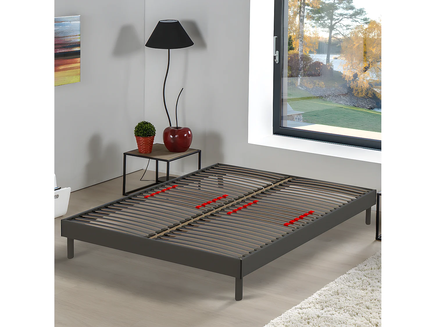 Sommier Prodige avec curseurs réglables – Gris Anthracite - 140x200 cm