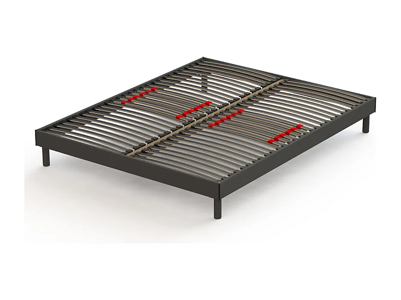 Sommier Prodige avec curseurs réglables – Gris Anthracite - 140x200 cm