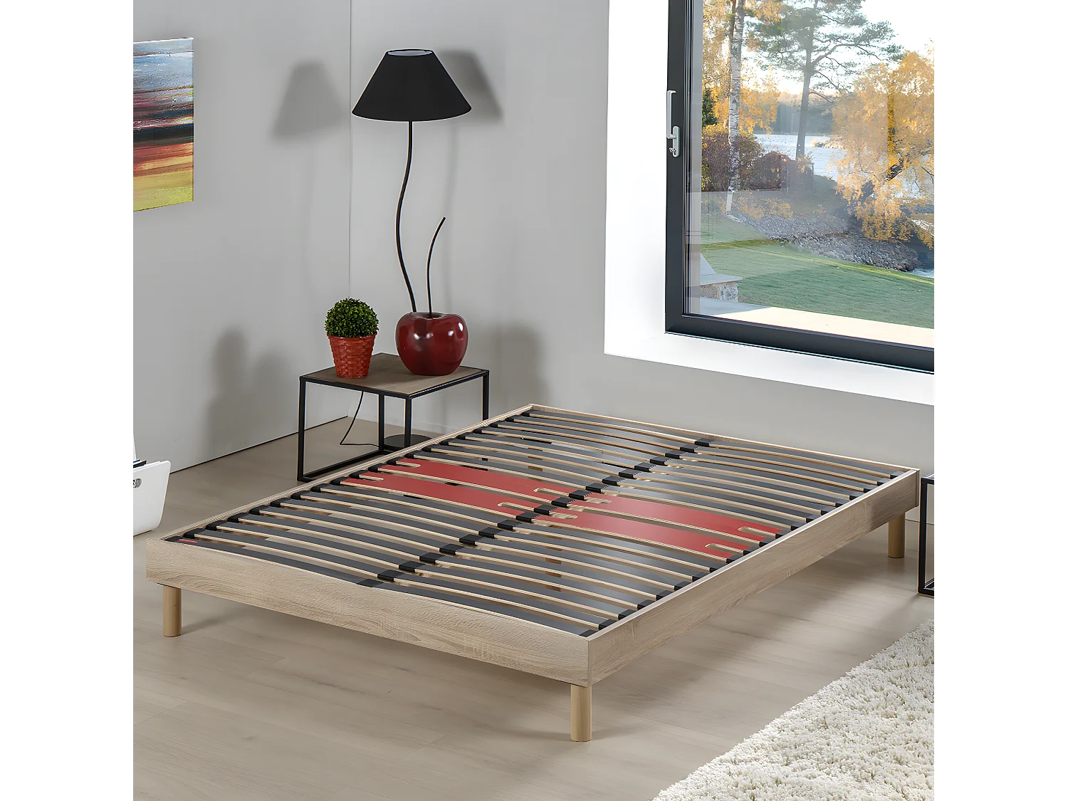 Sommier Prodige avec curseurs réglables - Chêne Clair - 90x190 cm