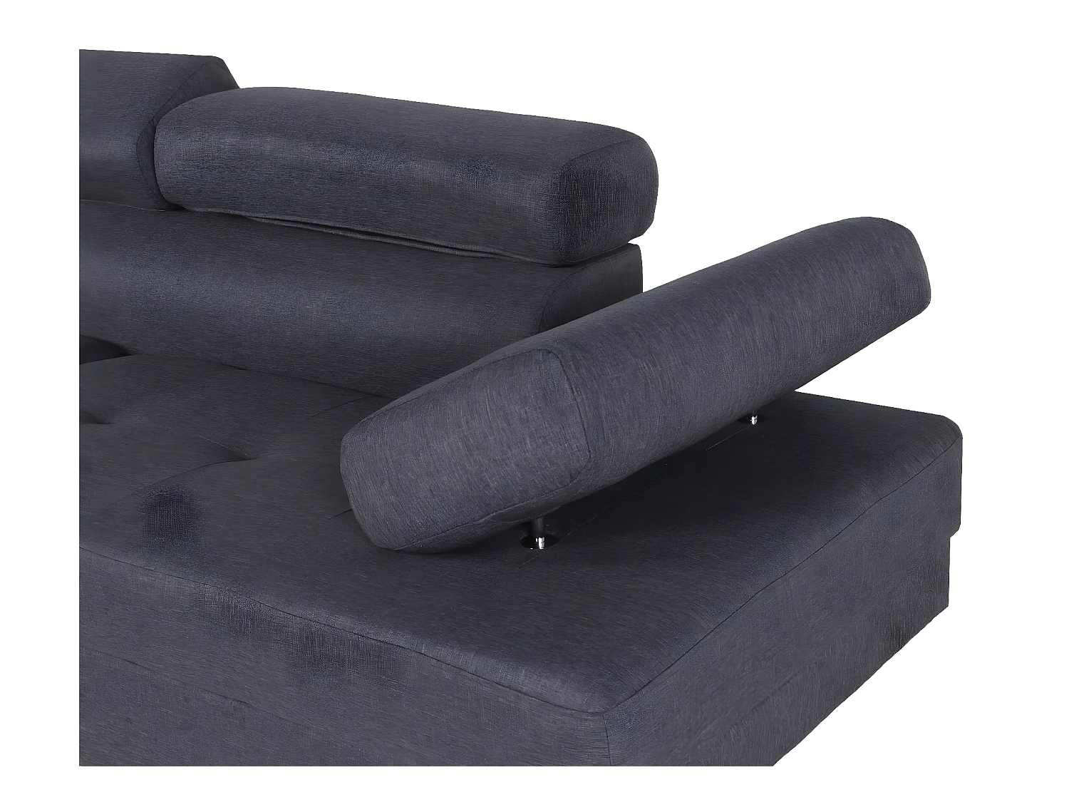 Canapé d'angle gauche avec têtières relevables Charly tissu Gris