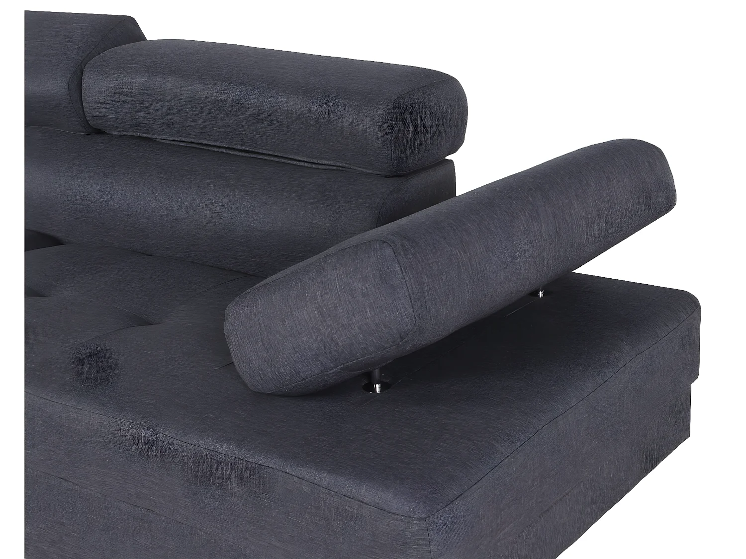 Canapé d'angle gauche avec têtières relevables Charly tissu Gris