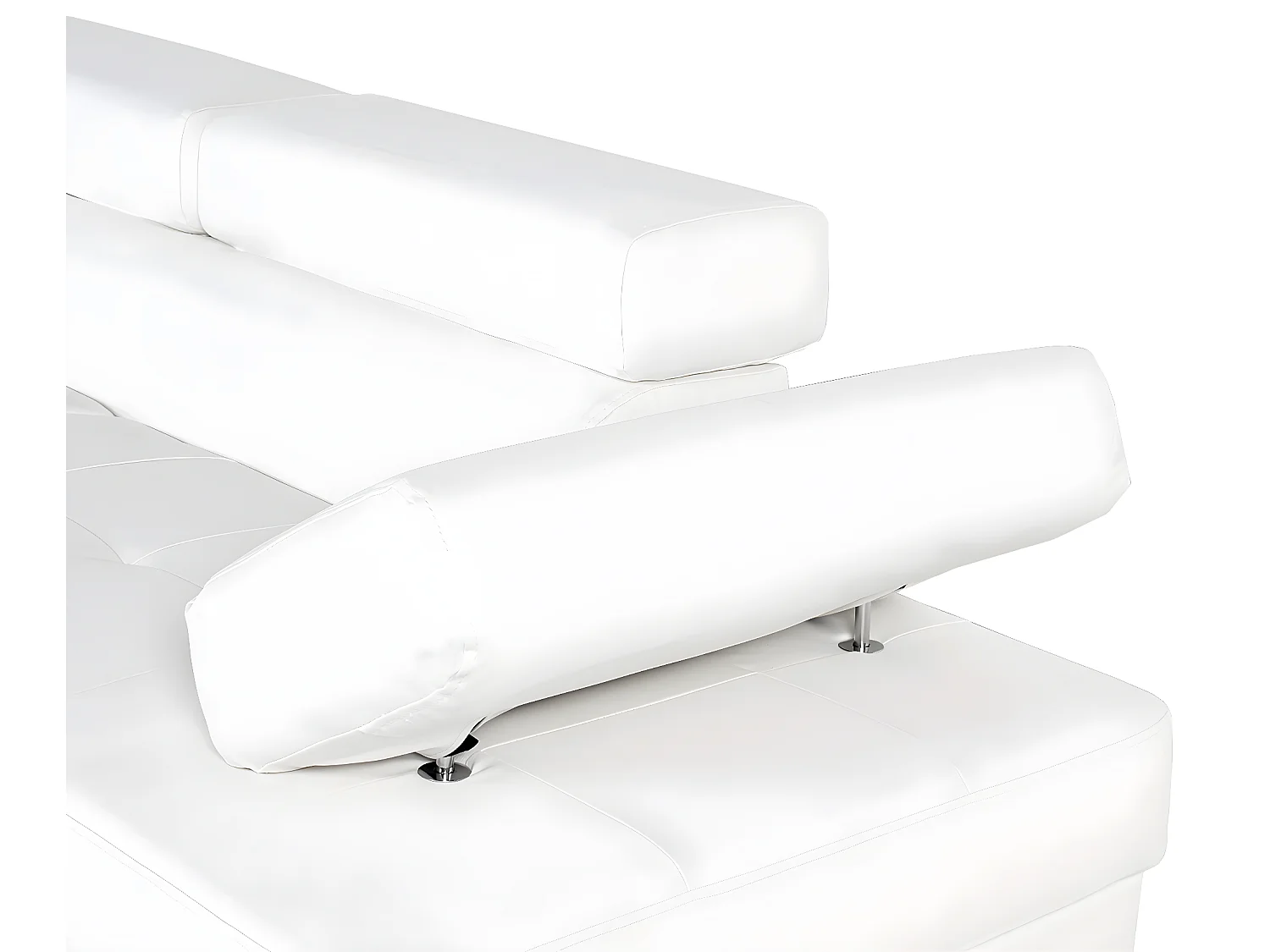 Canapé d'angle gauche avec têtières relevables Charly Blanc