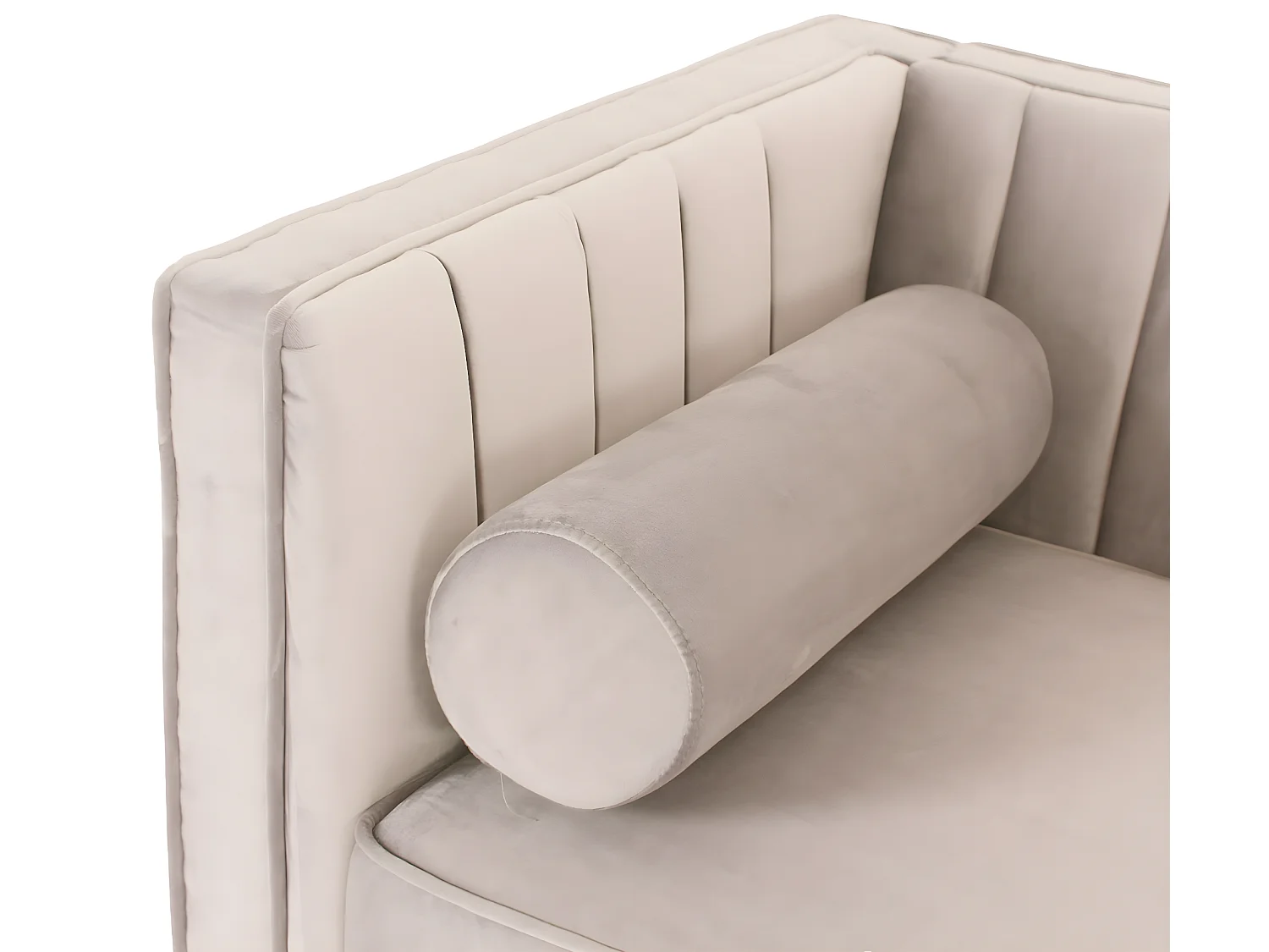 Canapé 2 places James Velours Beige pieds doré