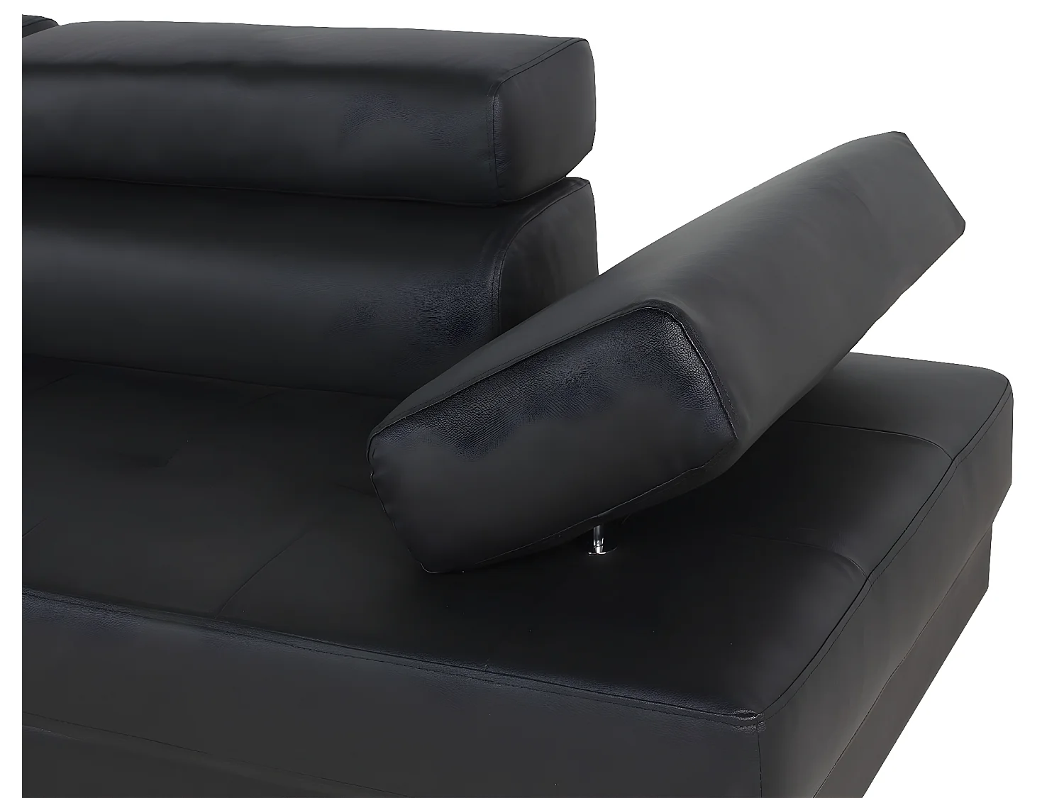 Canapé d'angle gauche avec têtières relevables Charly Noir