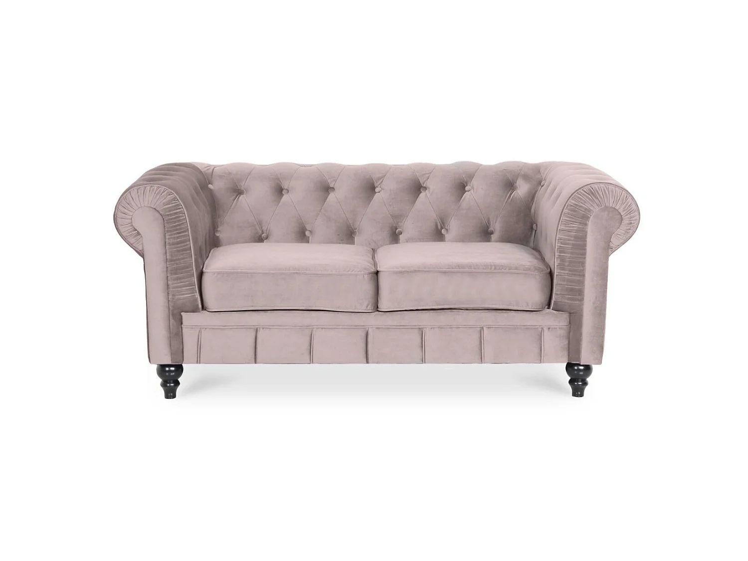Canapé Chesterfield Velours 2 Places Altesse Taupe