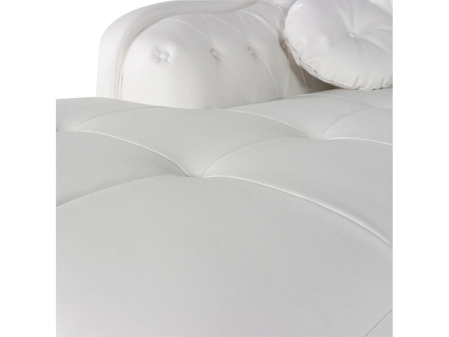 Canapé d'angle gauche Empire Blanc style chesterfield