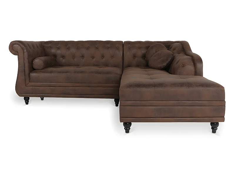 Canapé d'angle droit Empire Vintage style Chesterfield